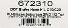 Russell 672310 Stainless Steel  Brake Hose Kit Chevy Gmc C10 C20 1979-87 2wd