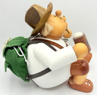 Hand-crafted Wood Sitting Bavarian Wanderer German Smoker Incense Burner