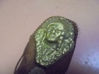 Vintage Indian Chief Bust On Leather Art By Amy New Mexico