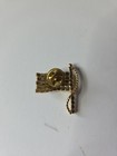 Vintage Rafaelian Signed Rhinestone American Flag Pin Brooch Gold Tone Usa