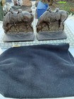 Vintage Pair Of Bronzed Cast Iron Horse Bookends  5 1 4  Widest  4 3 4  High