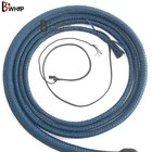 Indiana Jones Bull Whip 6   8 Foot 12 Plaits Blue Black Nylon Para-cord Bullwhip