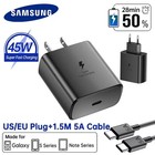 New Samsung Galaxy 45 Watts Usb-c Super Fast Charging Wall Charger   Cable