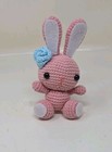  Bunnies Crochet Doll Handmade Amigurumi Plush Toy Vac Pink 