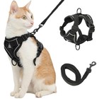 Cat Harness And Leash  Reflective Cat Harness Escape Proof For Small Black