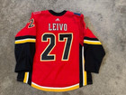 2020-21 Josh Leivo Calgary Flames Game Used Worn Third Adidas Nhl Hockey Jersey