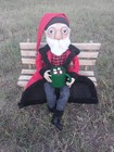 Primitive Christmas Santa Claus   Cocoa Folk Art Handmade Doll 28  Poppywise