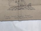 Vtg Rug Hooking Pattern Rare Seaside Floral Crewel Leaves