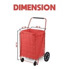 Folding Shopping Cart Storage Utility Portable W  Liner 4 Wheels Grocery Trolley