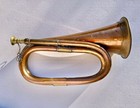 Vintage Brass   Copper Bugle Us Military Signal Cavalry Horn With Mouthpiece