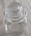 Vintage Square Clear Glass Drug General Store Apothecary Jar Ground Lid And Rim