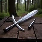Hand Forged Medieval Iron Spearhead-polish With Butt Cap