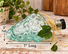Wine Decanter Grapes Cluster Glass Bottle Decorative Blue Tint Grape Decor Vtg 