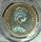 1971 Silver Pcgs Sp68 Canada Dollar   Beautiful Blue No Tilt Toning Obv   Rev