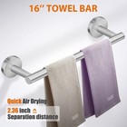 6 Piece Towel Bar Set Bath Accessories Bathroom Hardware - 304 Brushed