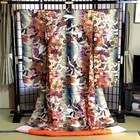 Vintage Japanese Uchikake Wedding Kimono Robe Pure Silk Gold Embroidery Cranes