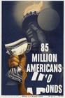 85 Million Americans Hold War Bonds 1945 Wwii Poster Print Wall Art Retro