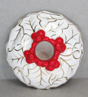 Rare Vtg Holt Howard Christmas Holly Berries Candle Holder White Gold Red Japan