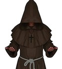 Friar Medieval Hooded Monk Renaissance Priest Robe Costume Cosplay Large Brown