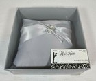 Ring Bearer Wedding Pillow Silver Gray W faux Pearls Rhinestones Studio His hers