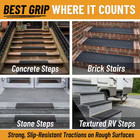 Rubber Stair Treads Waterproof Low Profile Non Slip Indoor outdoor Black  5 Set 