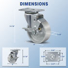 4  Heavy Duty Casters Semi Steel Cast Iron Wheels -capacity Up To   1600 Lbs