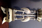 Antique Chinese Brass Candle Holder Altar Candlestick Heavy 20 Inches Tall