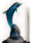 Beautiful Glass Dolphin Sculpture 11  Blue  No 788 950  Signed 