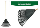 24-inch Garden Leaf Rake With Wood Handle And Poly Tines For Efficient Yard