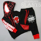 2pcs Toddler Baby Boys Spider-man Outfits Coat Top pants Kids Clothes Set 