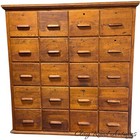Antique Apothecary Cabinet Cupboard 20 Drawer Tiger Oak Collectors Office File