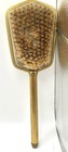 Antique French Victorian Style Brass Gold Celluloid Vanity Hand Brush Vintage