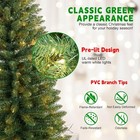 7ft Pre-lit Pencil Christmas Tree Slim Artificial Xmas Indoor Holiday Decoration