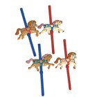 Vtg 90s Mini Carousel Horses Poles Western Cowboy Cake Toppers Party Props Rodeo
