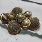 Vintage Brass Metal Buttons A Lot Of 8 Round Ornate Sewing Crafts 