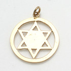 Vintage 14k Jewish Star Of David Zion Encircled Rose Gold Pendant Estate