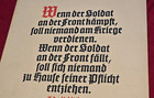 Orig 1939 German Third Reich Propaganda Poster No Profit From War  Ah Ww2 Wwii