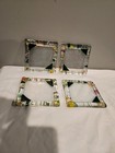 Lot Of 4 Art Glass Square Dichroic Confetti Fused Coasters 3 75   