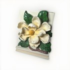 Cbk Ltd  1995 Magnolia Blossom Resin Cast Bookends Set Of 2 Vintage