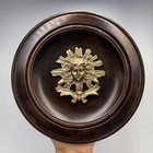 Vintage Medusa Gorgon Bronze Wall Plaque Wood Panel Greek Mythology Neoclassical