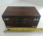 Vintage Mini Small Pirate Treasure Chest Wood Jewelry Trinket Box Storage Trunk