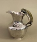 Castillo Hand Hammered Silver Plate Pitcher Figural Frog Handle