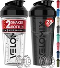 28oz Protein Shaker Bottle 2 Pack - Perfect For Protein Mixes  Black transparent
