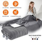 Serta Electric Blanket Fleece To Sherpa Heated Throw Blanket In Queen Twin King