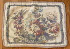 Two Croscill Ancient Floral Pillow Shams Standard Rustic Beige Burlap Edges