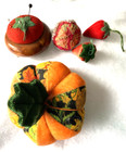 Vintage Tomato Strawberry Pumpkin Pin Cushions 