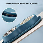 Dog Cat Pet Feeding Food Water Bowl Non Slip Double Bowl Slow Feeder Dish