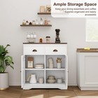 Farmhouse White Buffet Cabinet  kitchen Storage Sideboard With Door   2 Drawers