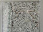 1897 Chile   Argentina Original Antique Map By A   C Black