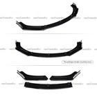 3pcs Front Bumper Lip Compatible With 2016-2020 Honda Civic  Jdm Glossy Black